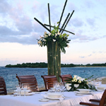 Wedding Reception set up by the beach