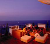 club lounge balcony sunset