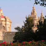The church spires of the town of Mdina