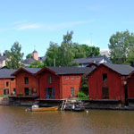 3 Old storehouses by the river in Porvoo