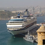 The Celebrity Galaxy in port in Valletta
